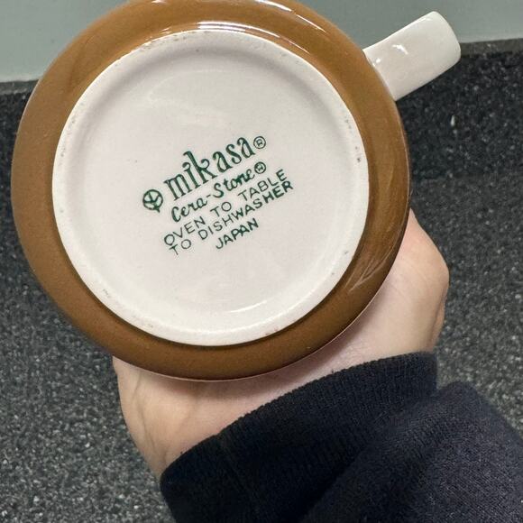 Vintage Mikasa Cera-Stone Japan Sugar and Creamer Set - Picture 4 of 8